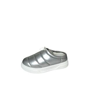 J/Slides NYC Coco Silver Nylon Puffer Mules Platform Slides Women 7M NIB‎